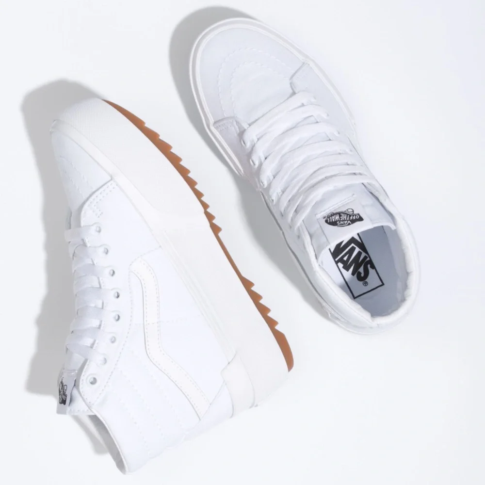 Vans WMNS Sk8-Hi Stacked (Canvas) True White VN0A4BTWL5R Platforms Sneakers